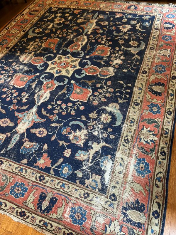 9x12 Distressed Persian Design 