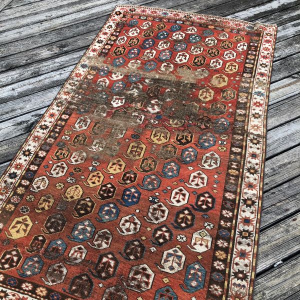 4x7 Worn Red Rug 