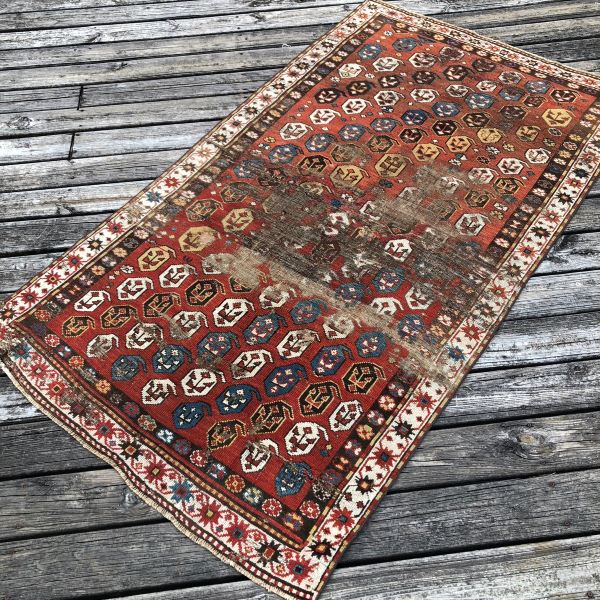 4x7 Worn Red Rug 