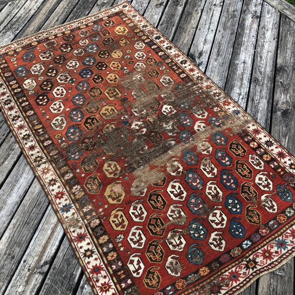 4x7 Worn Red Rug 