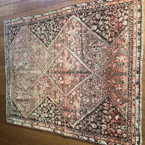 4x5 Peach Floral Rug 