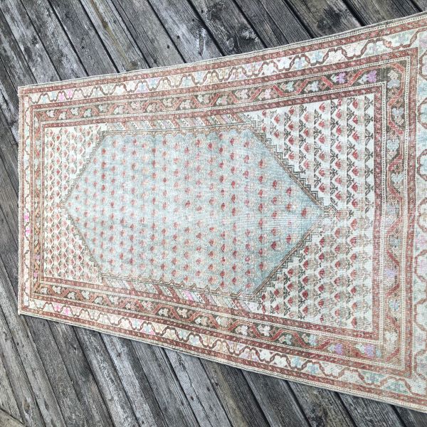 4x7 Floral Worn Rug 