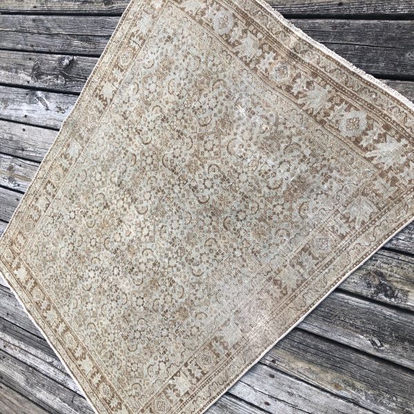 4x5 Neutral Worn Rug 