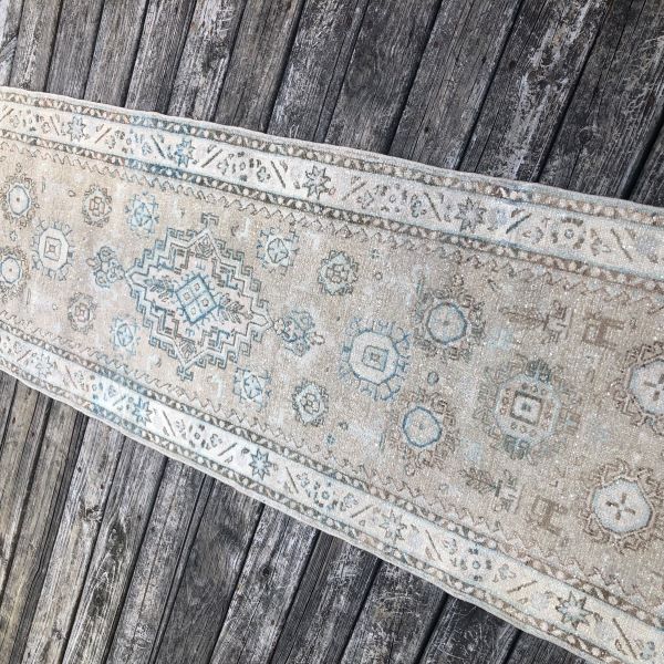 3x10 Worn Heriz Runner 
