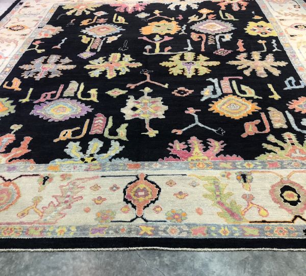 13x15 Black Oushak Rug