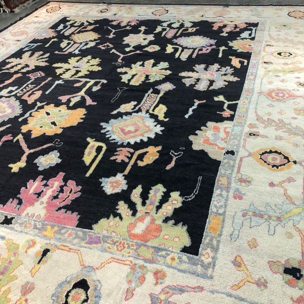 13x15 Black Oushak Rug