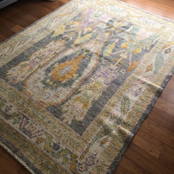 6x8 Grey Oushak Rug