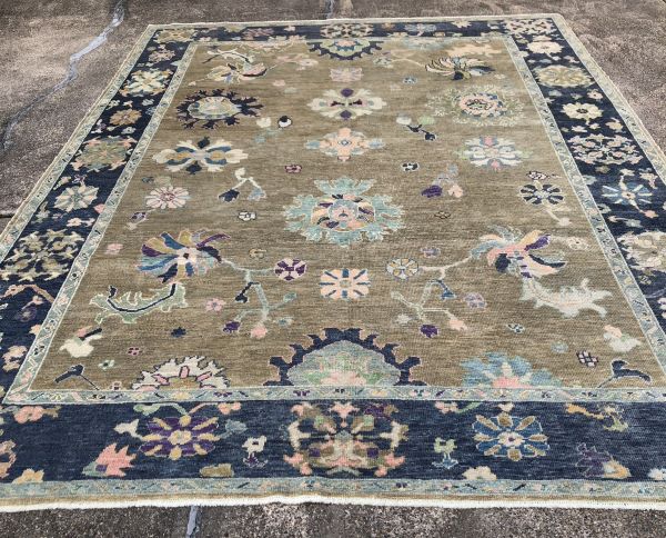8x12 Tan Oushak Rug