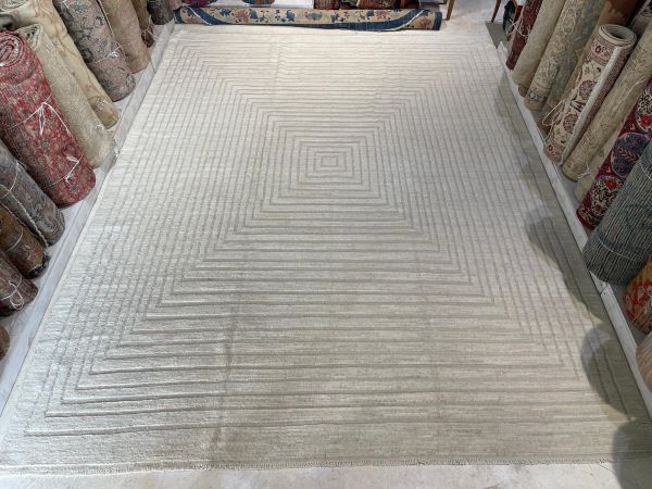 9x12 Geometric Ivory Rug