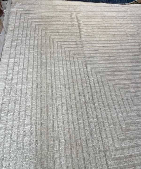 9x12 Geometric Ivory Rug
