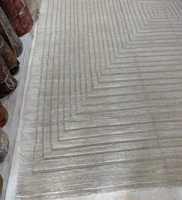 9x12 Geometric Ivory Rug