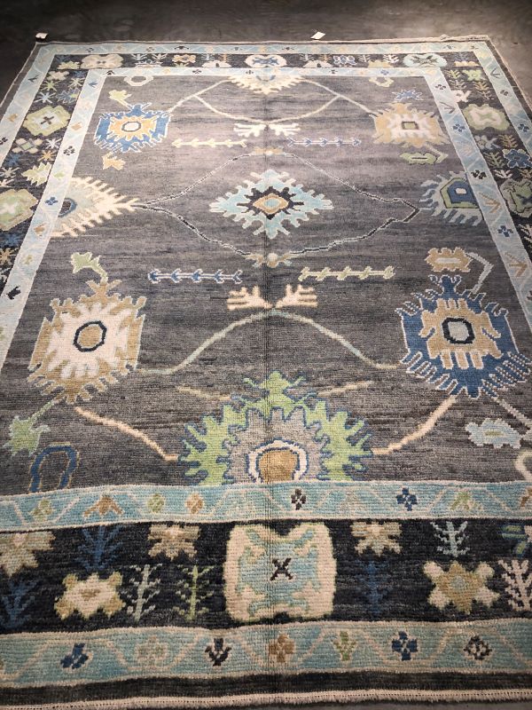 9x12 Dark Gray Oushak Rug