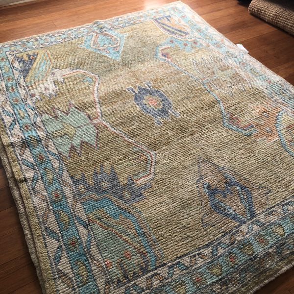 6x7 Beige Oushak Rug