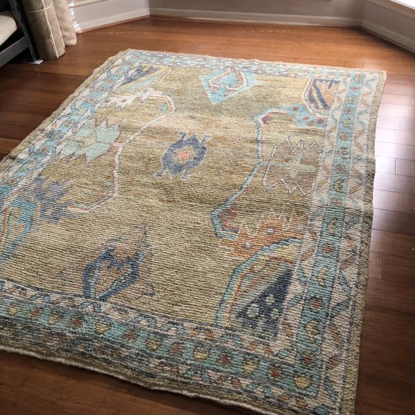 6x7 Beige Oushak Rug