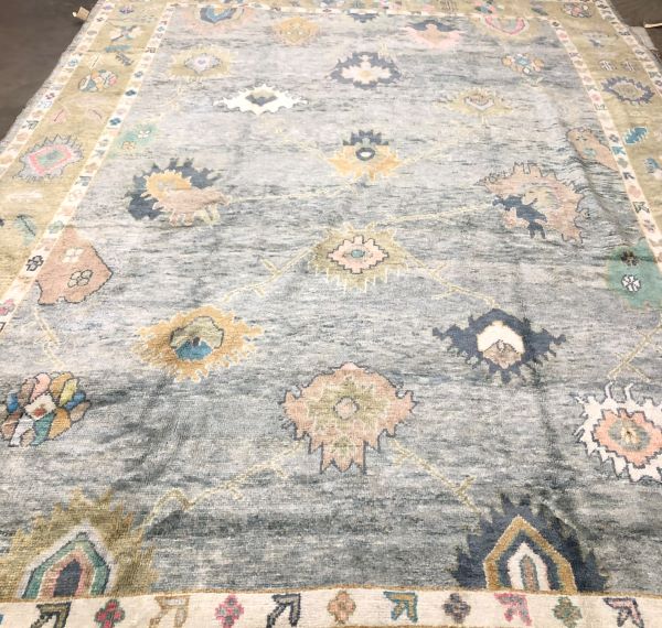 10x14 Light Blue Oushak Rug