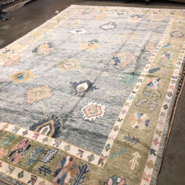 10x14 Light Blue Oushak Rug