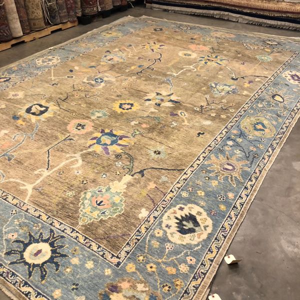 10x14 Tan Oushak Rug