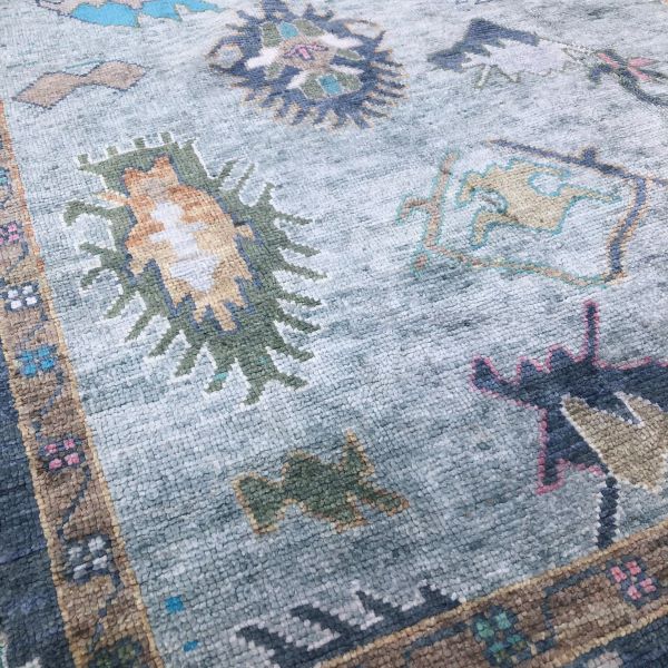 9x12 Light Blue Oushak Rug
