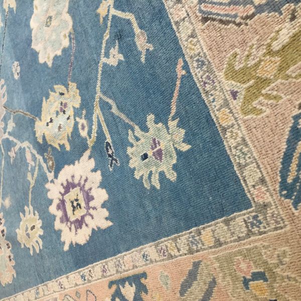 9x12 Blue Oushak Rug