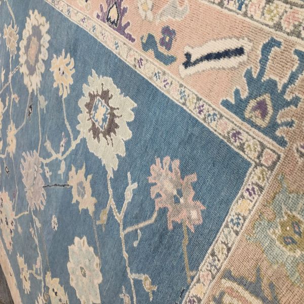 9x12 Blue Oushak Rug
