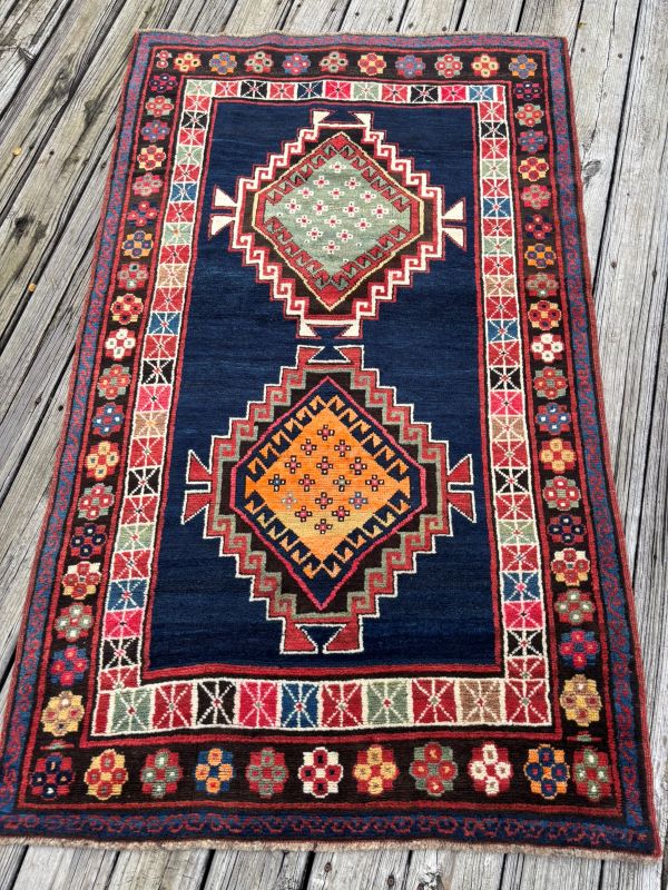 4x5 Blue Kazak Rug 