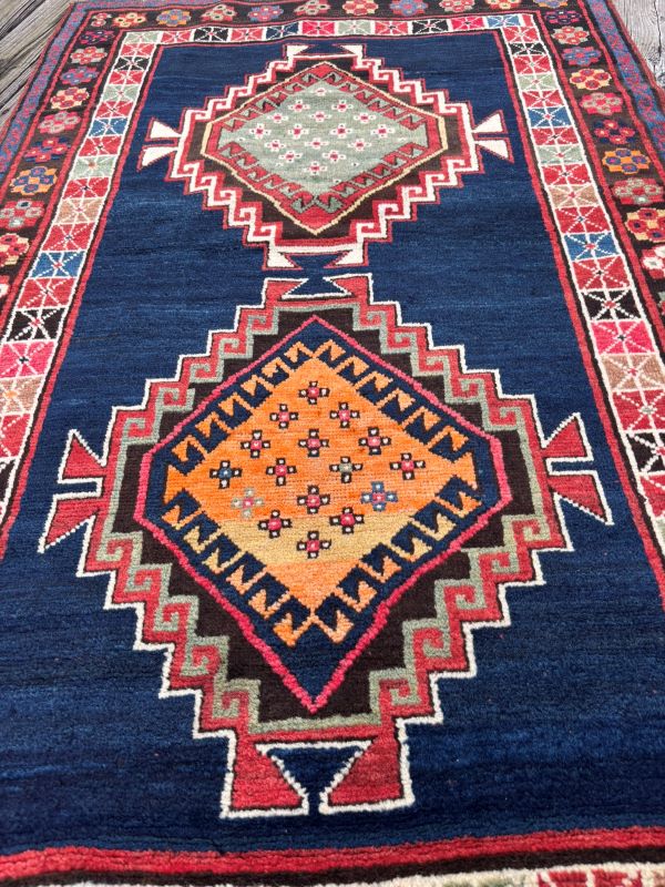 4x5 Blue Kazak Rug 
