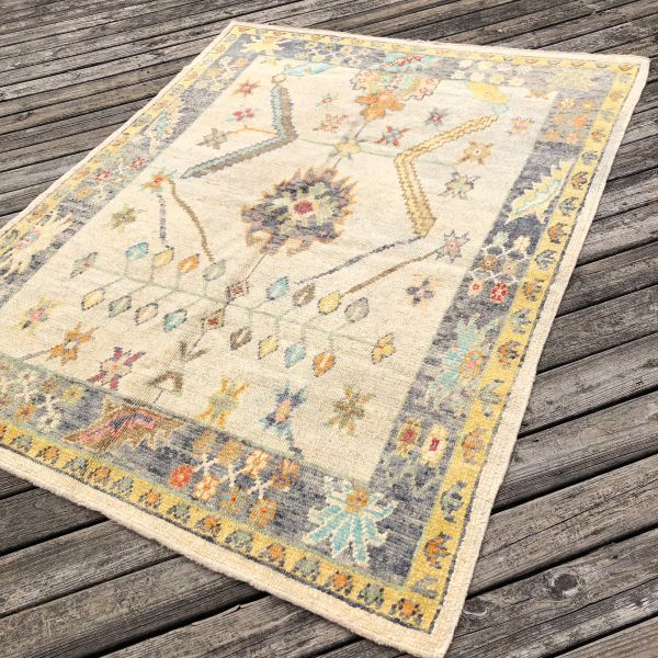 6x7 Beige Oushak Rug