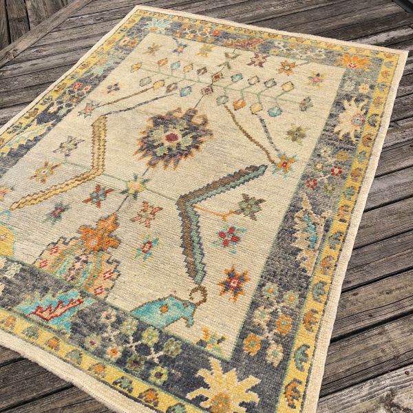 6x7 Beige Oushak Rug