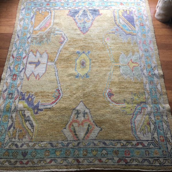6x7 Beige Oushak Rug