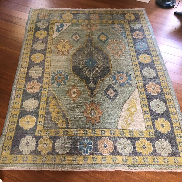 5x6 Green Oushak Rug