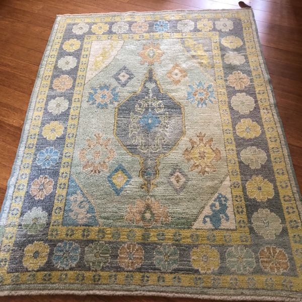5x6 Green Oushak Rug