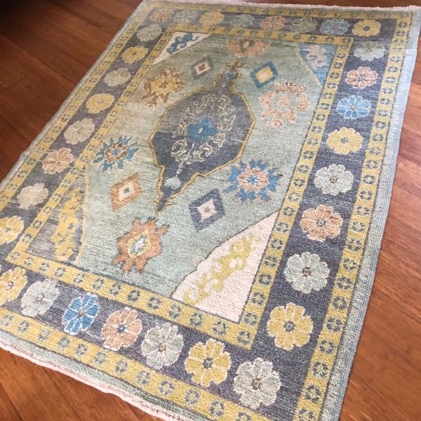 5x6 Green Oushak Rug