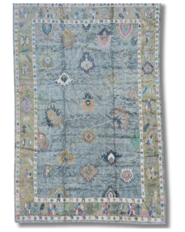 10x14 Light Blue Oushak Rug