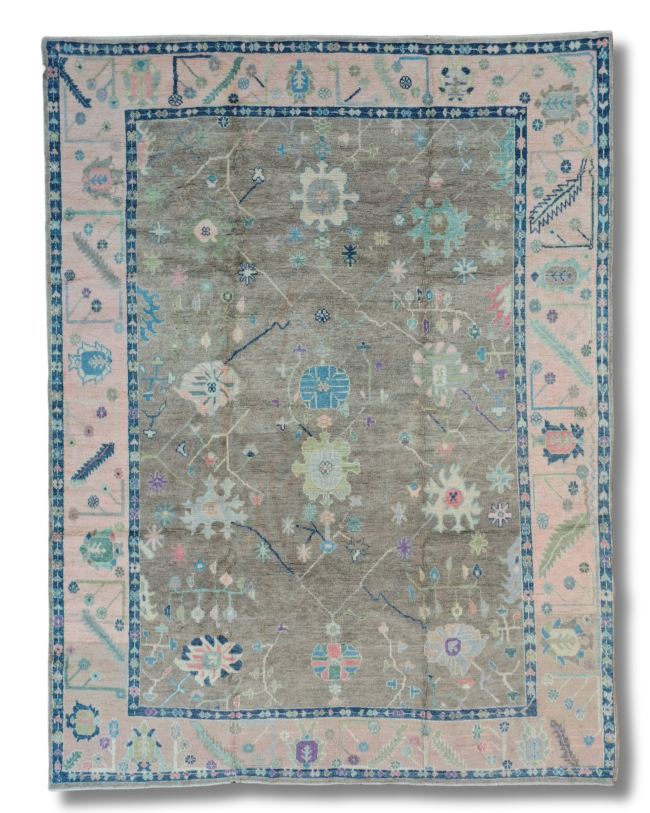 9x12 Beige Oushak Rug