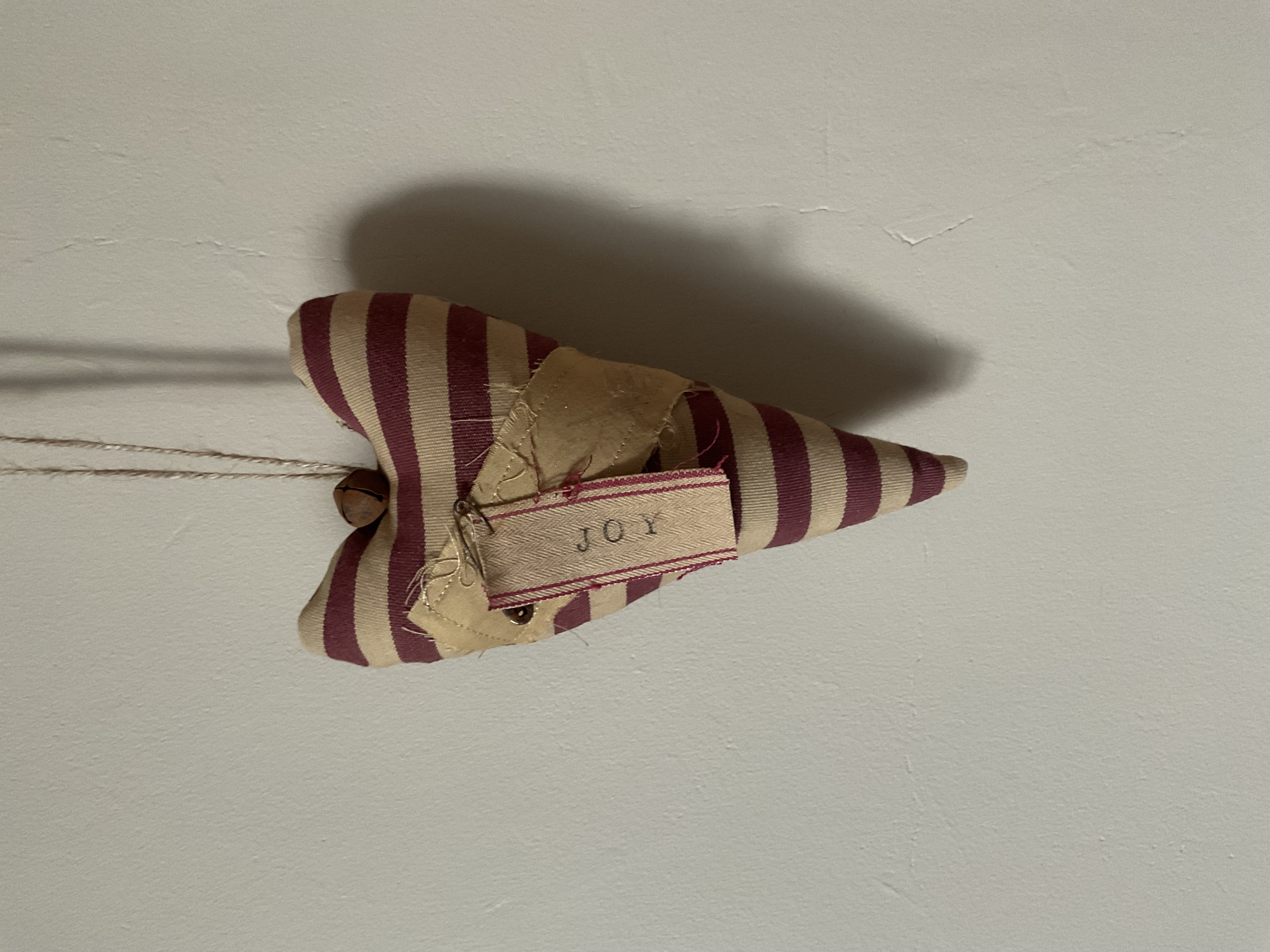 Striped Fabric Heart Ornament
