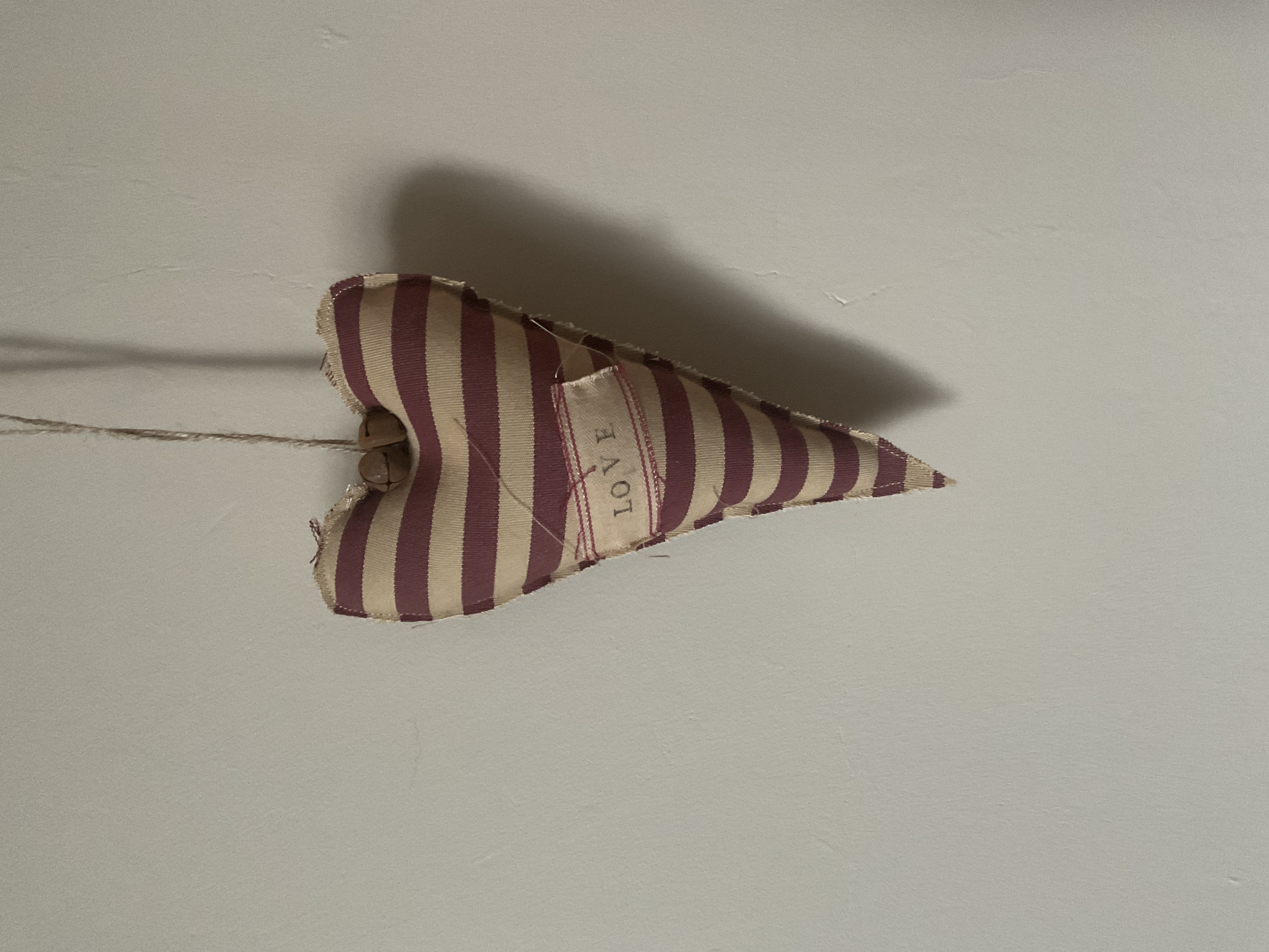 Striped Fabric Heart Ornament