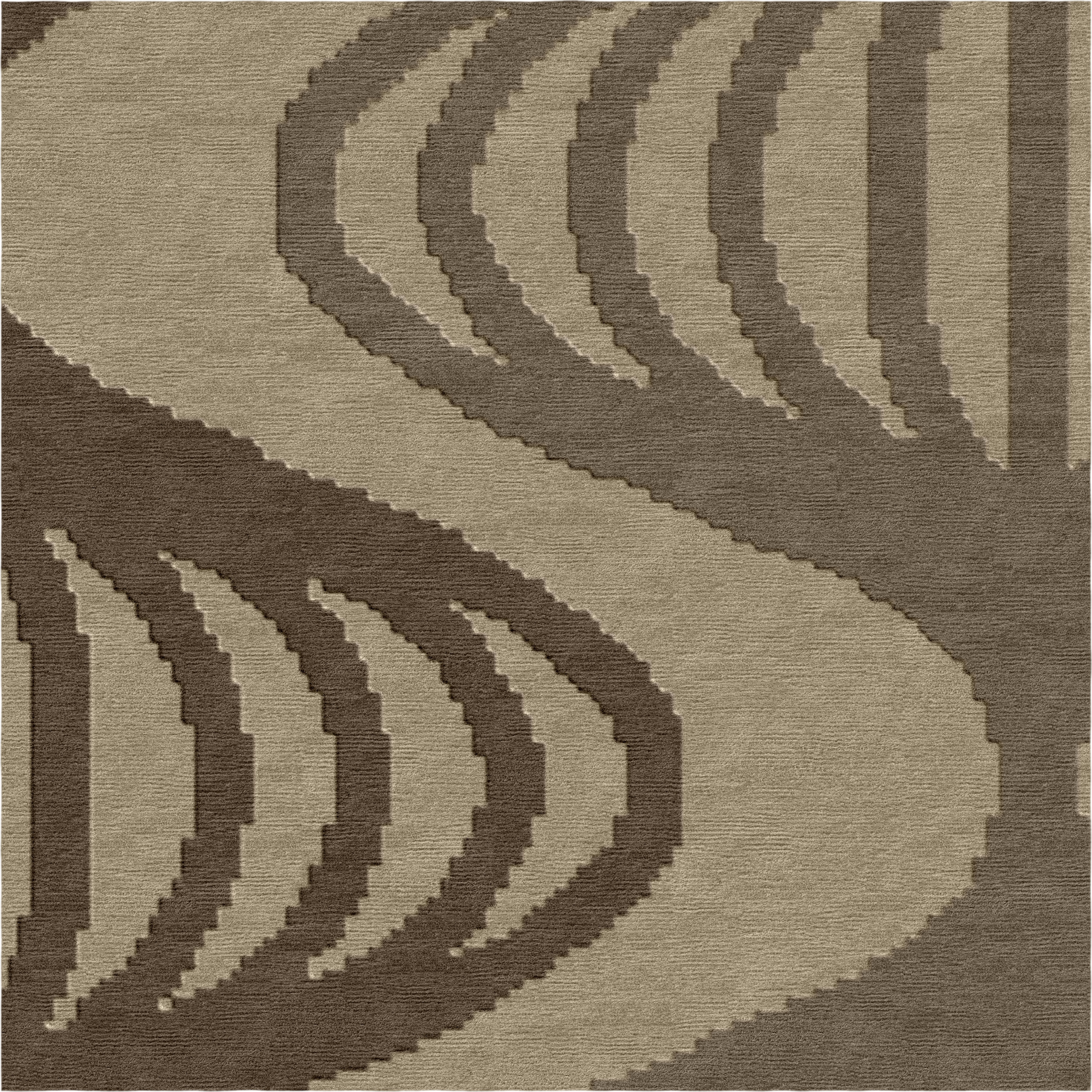 Ripple Loom Rug Brown