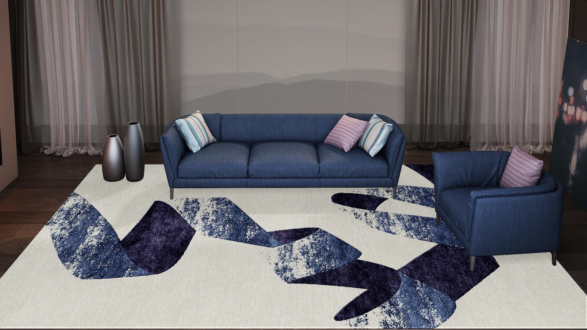 Midnight Ribbon - Tibetan Rug