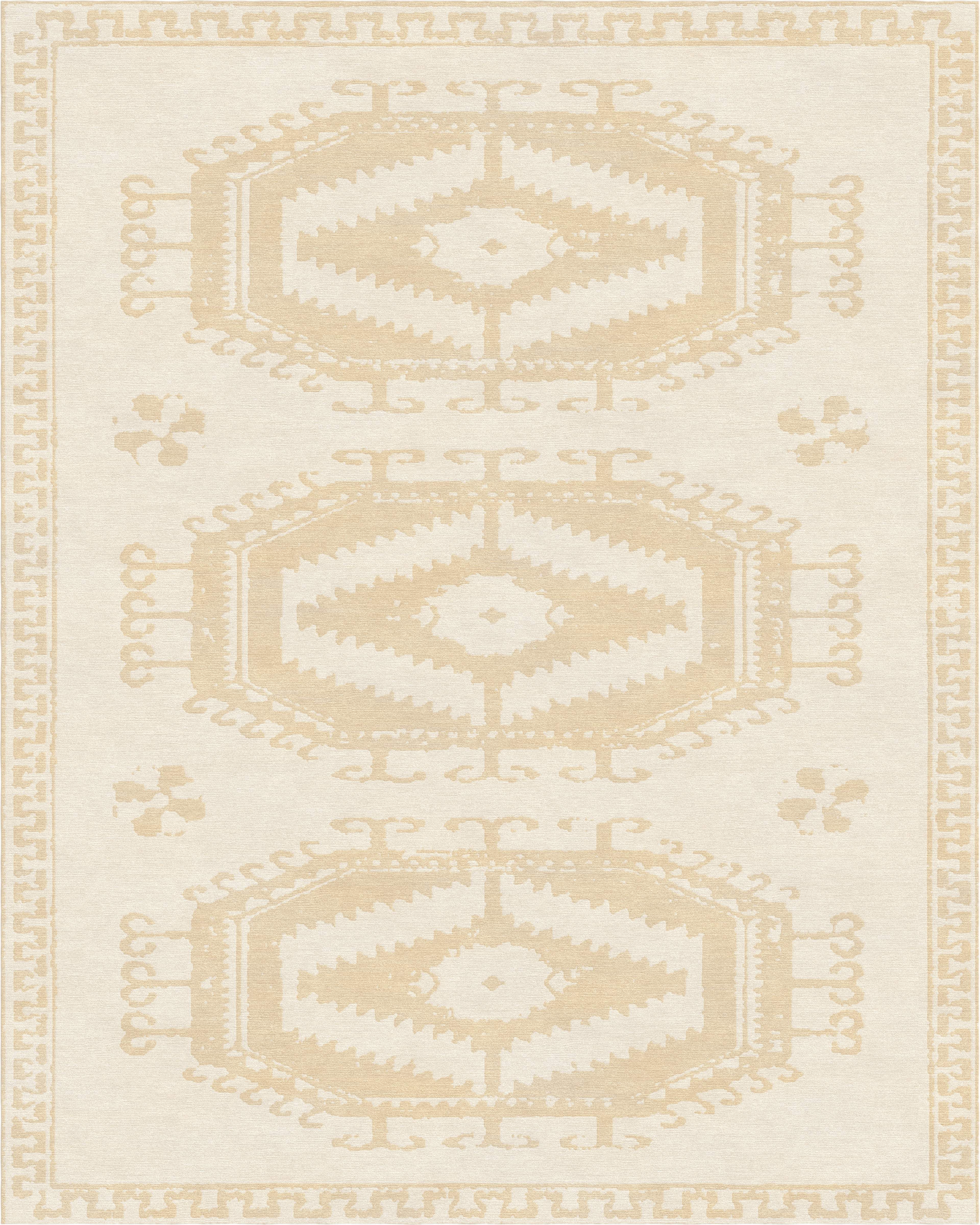 Kashira Medallion Rug Beige