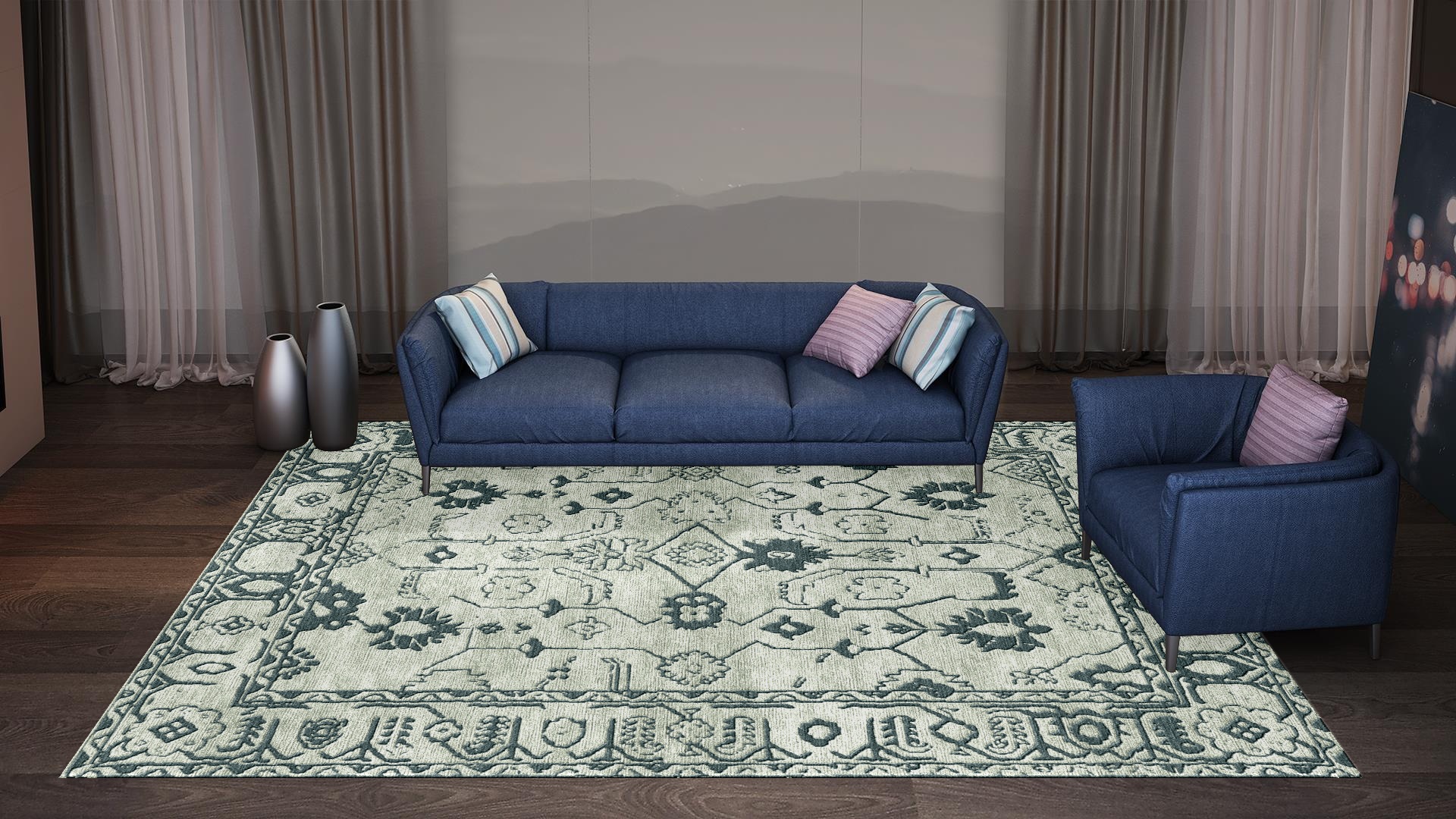 Zariah Medallion Rug Sage