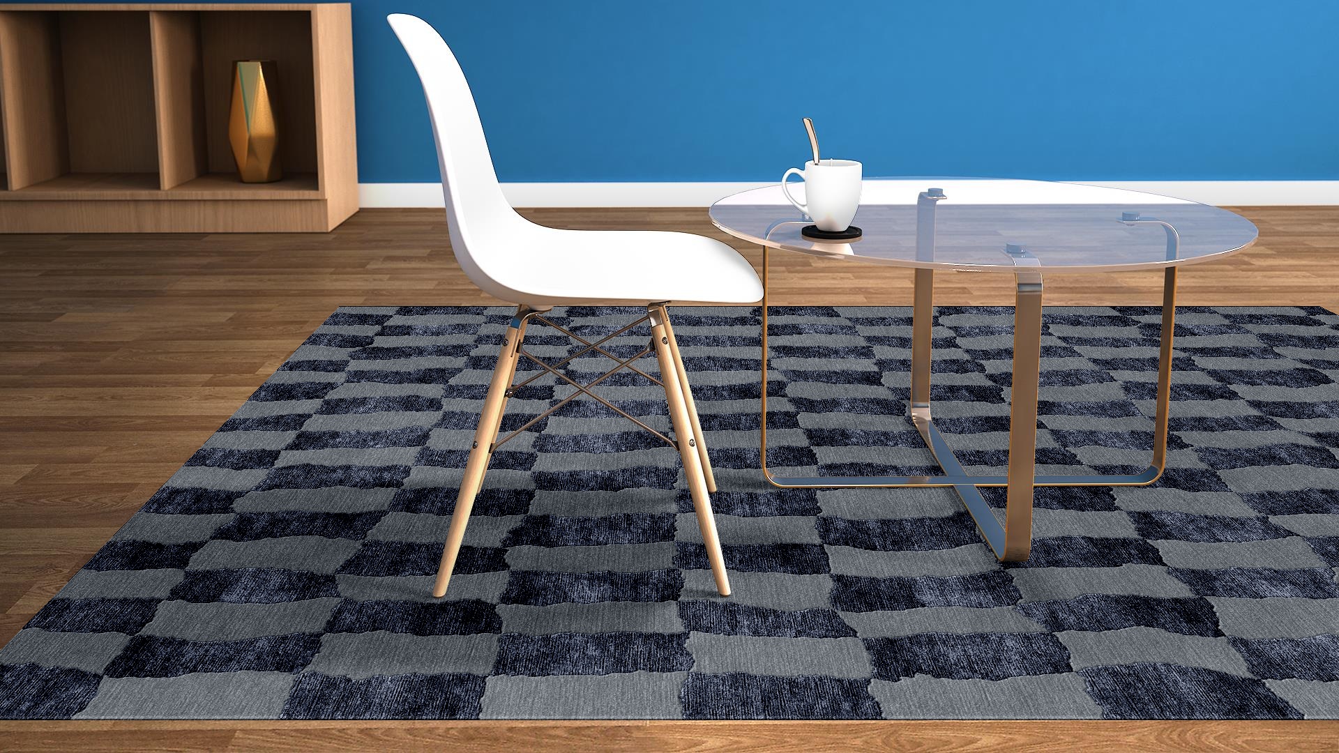 Shadow Check Bluish Grey