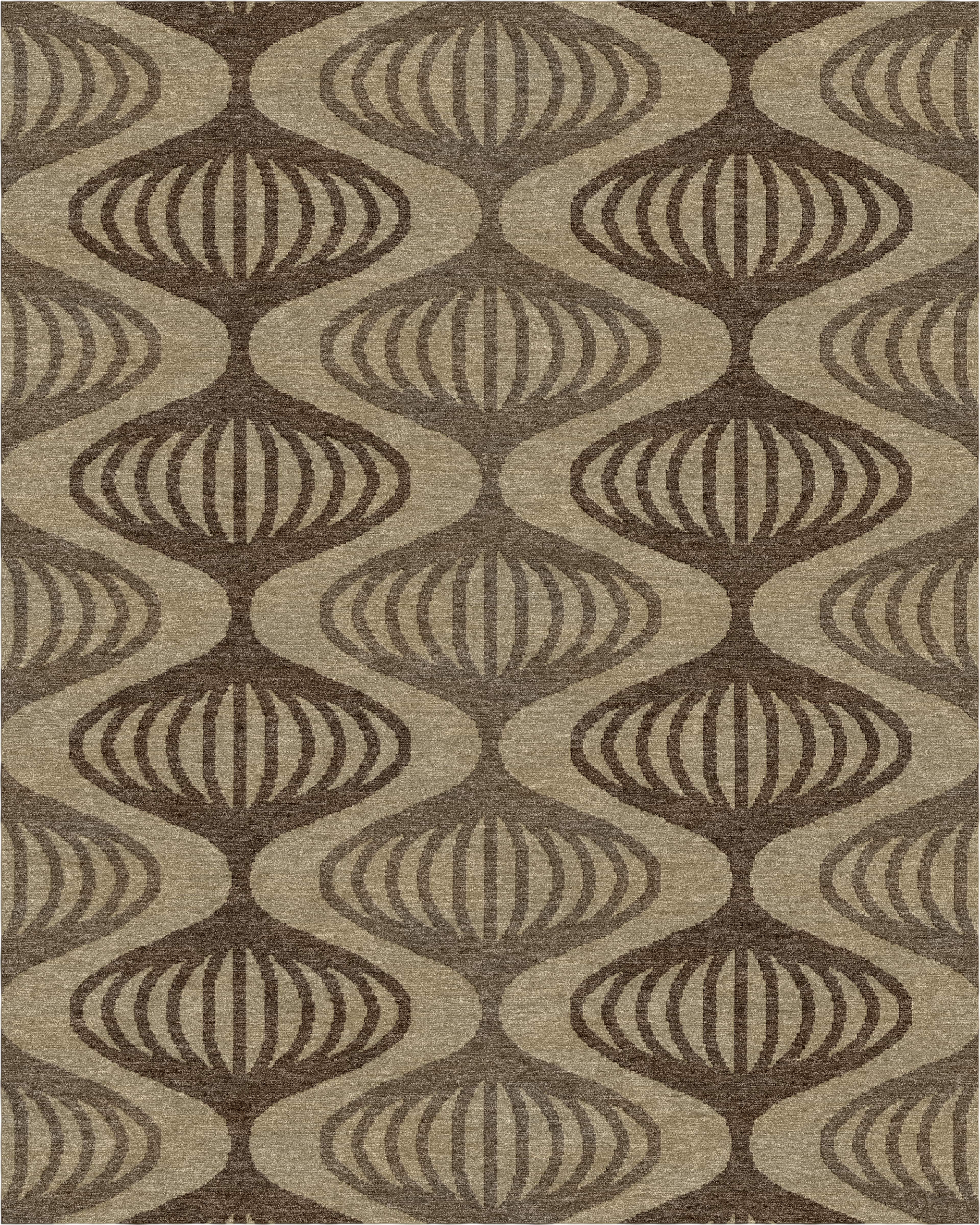 Ripple Loom Rug Brown