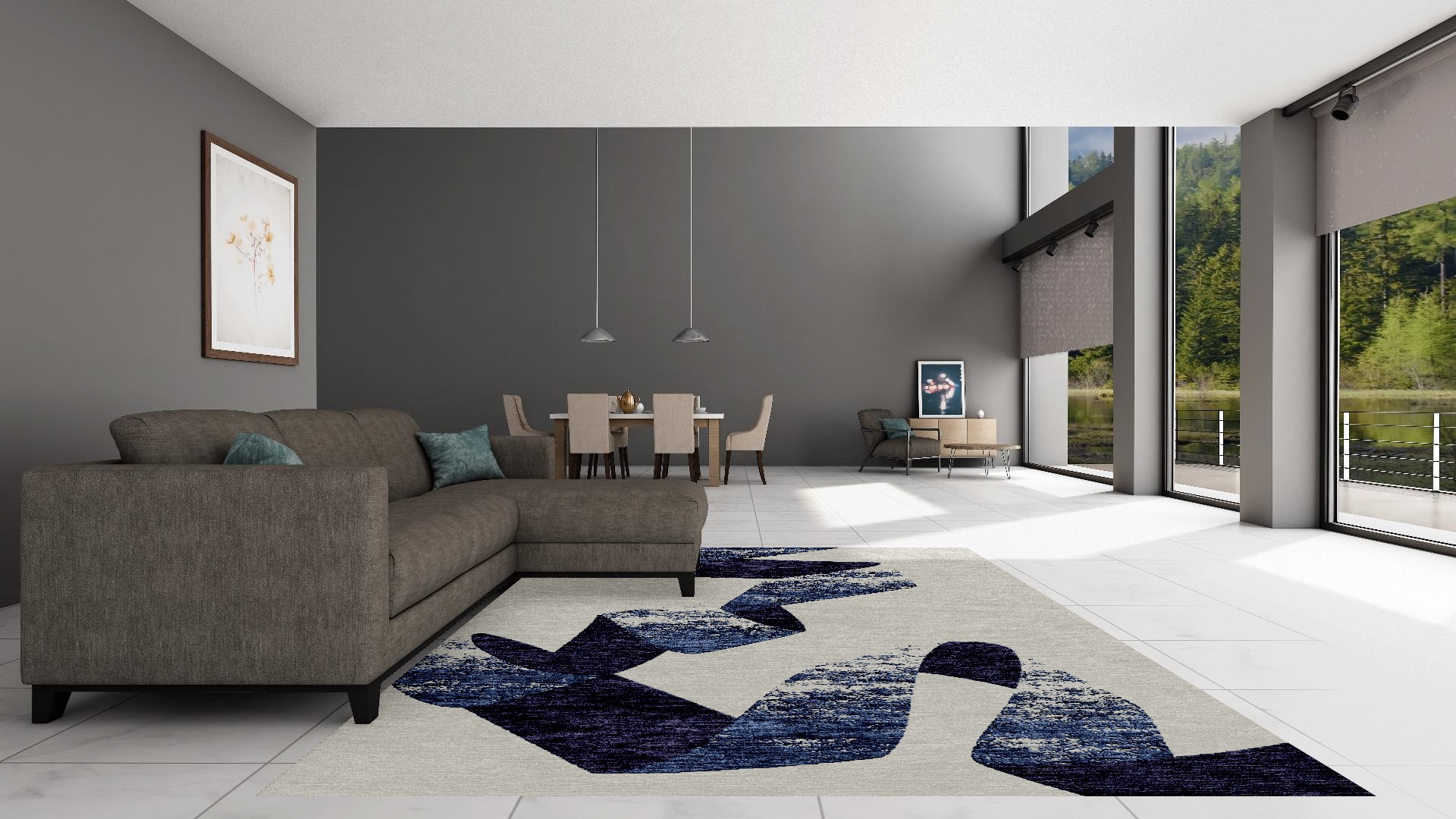 Midnight Ribbon - Tibetan Rug