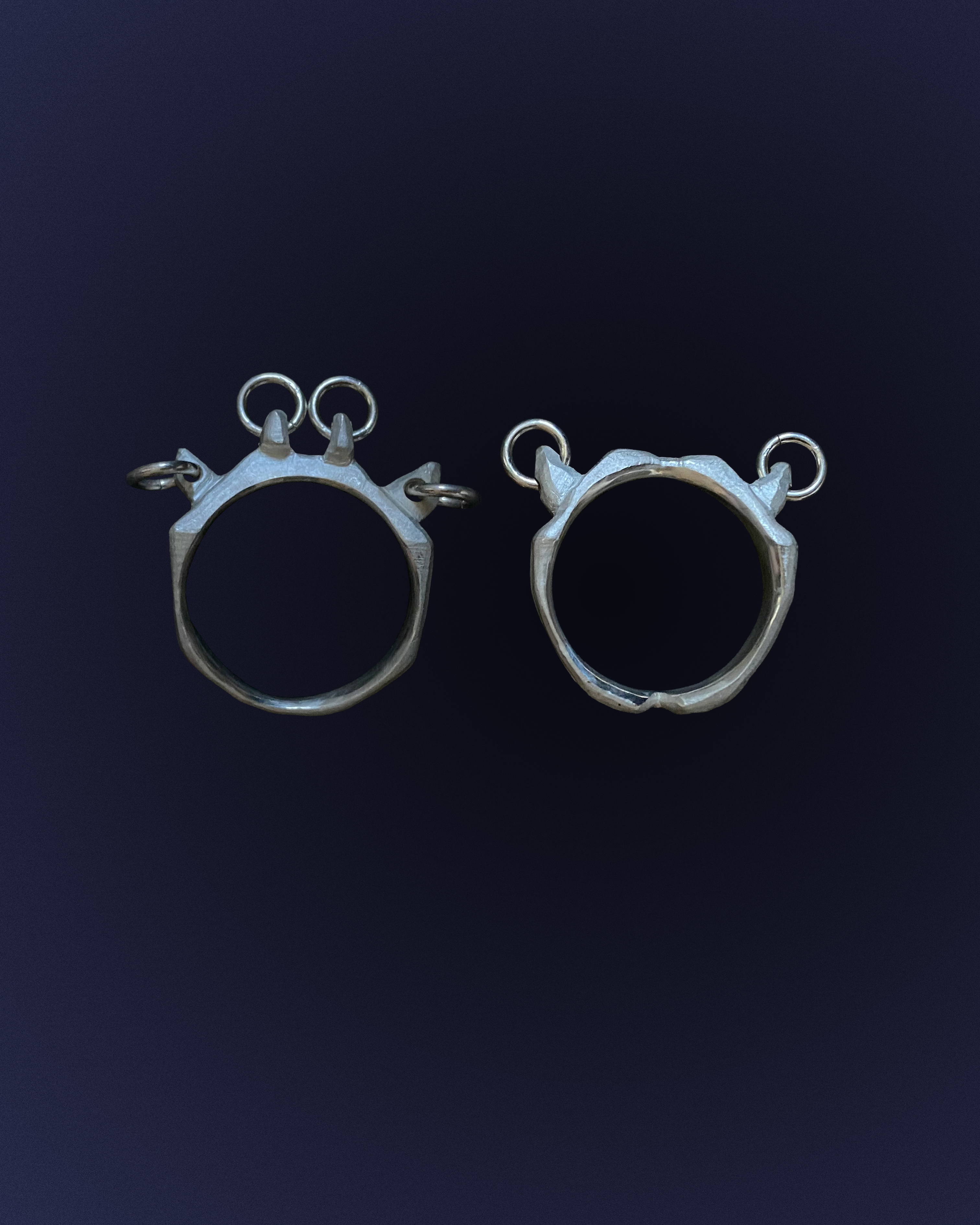 A set of Pierced Horns rings 