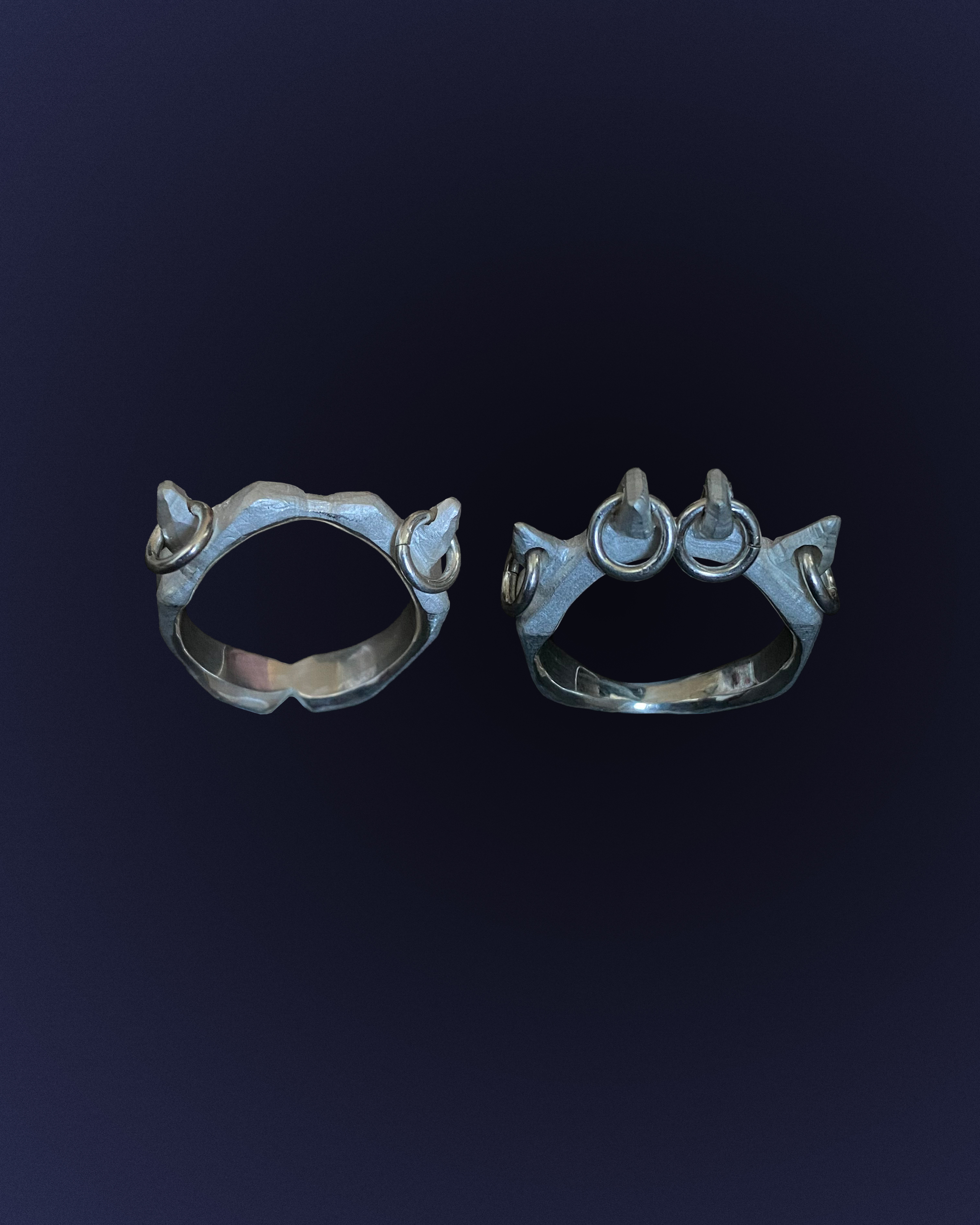 A set of Pierced Horns rings 