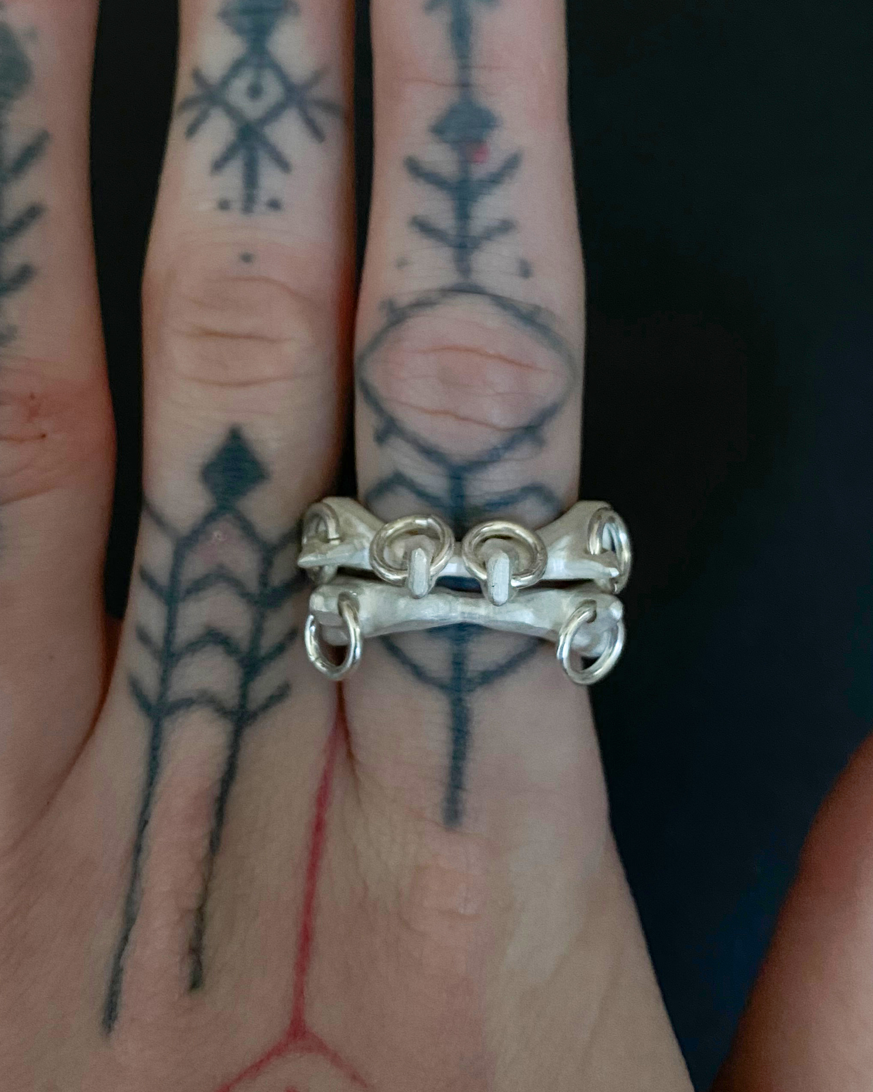 A set of Pierced Horns rings 