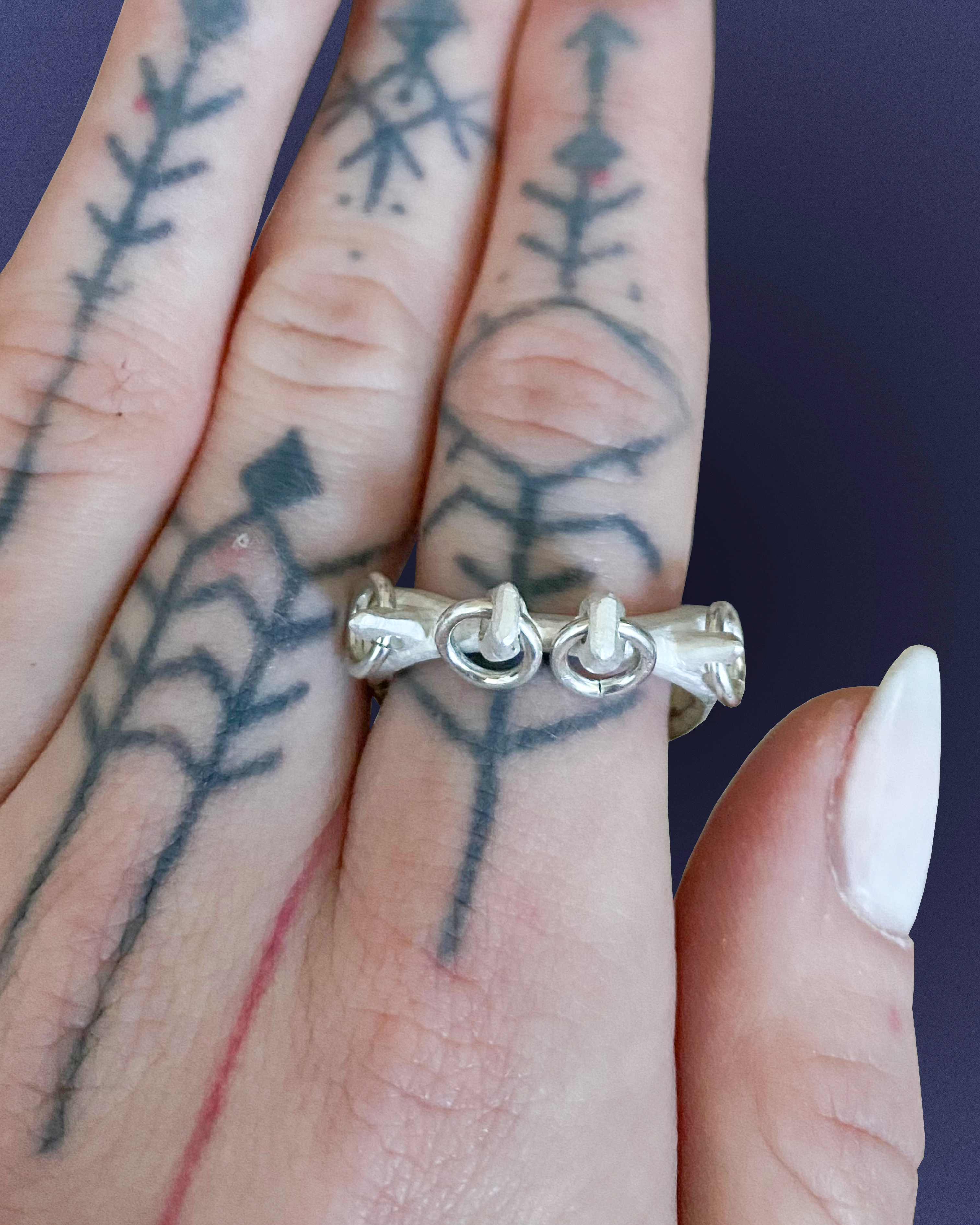 A set of Pierced Horns rings 