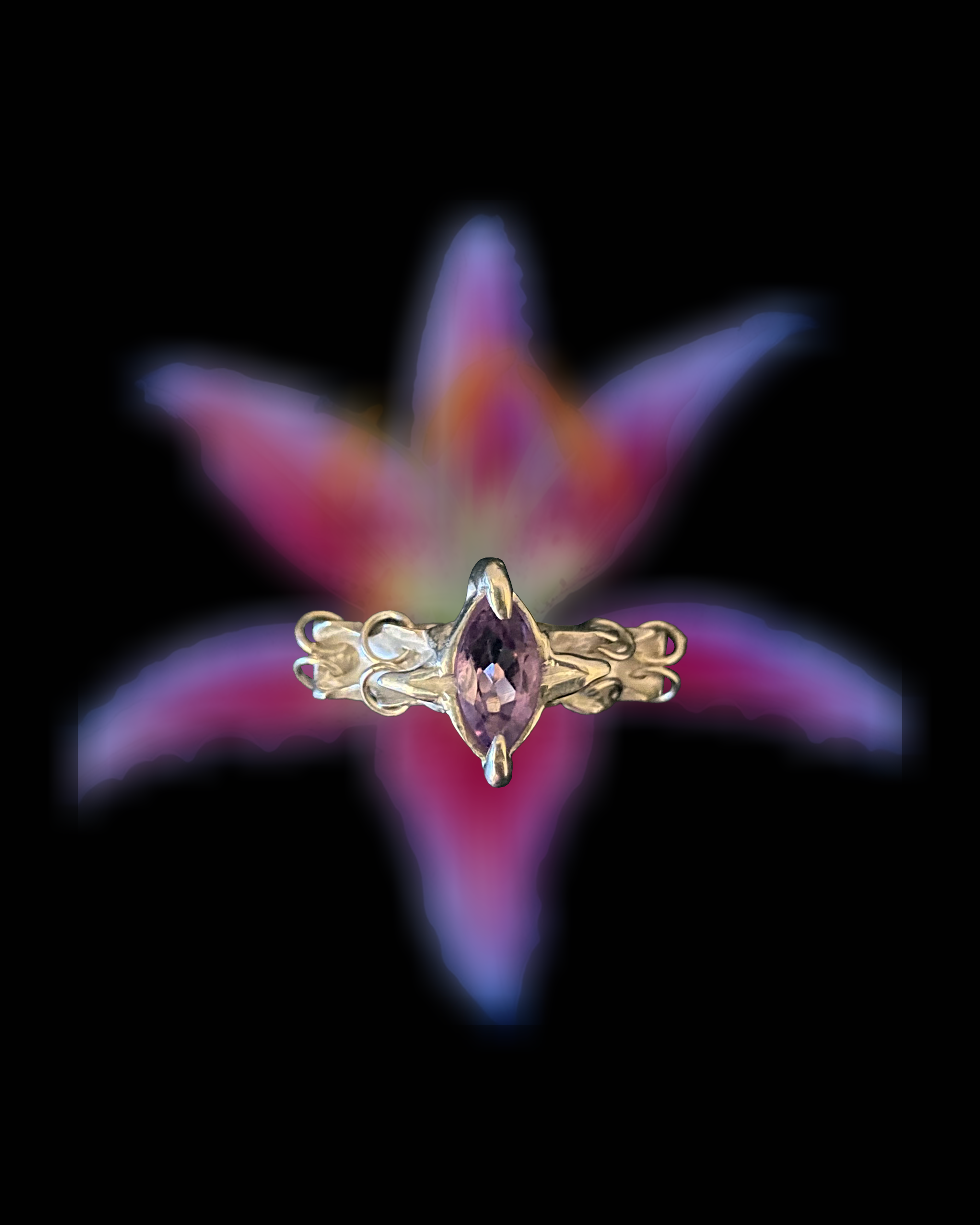 Pierced Lily ring