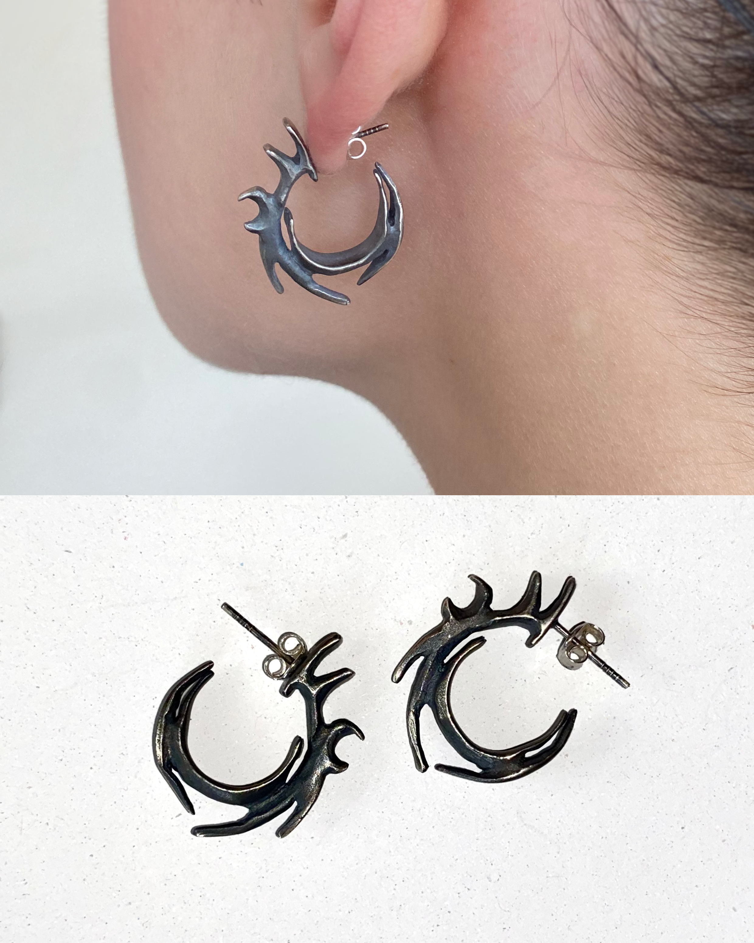 Neo Tribal hoop earring/-s*