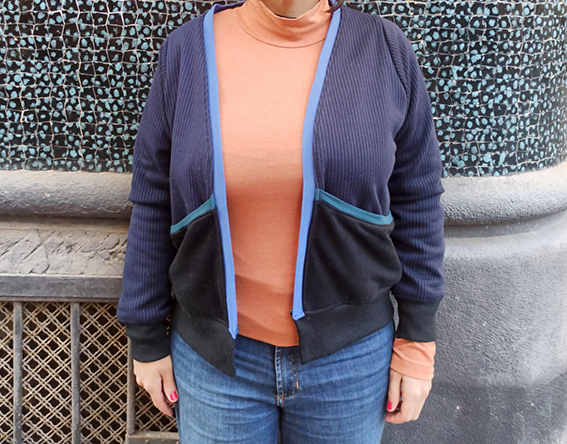Sweatshirt fabric Cardigan